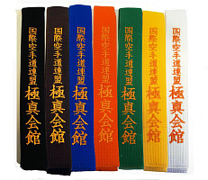 Пояс для кимоно Стандарт с вышивкой Киокусинкая оранжевый П14В.КАЙ (260см)